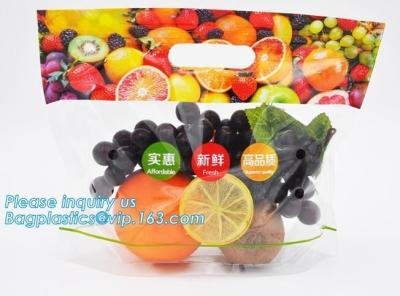 China slider zip lock packaging fruit bag for cheery and grape, Vegetable refrigerate used resealable Zip lockk packaging bag for sale