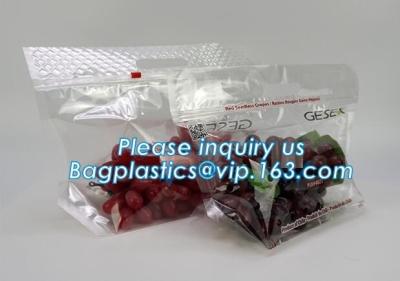 China frosted reclosable zipper plastic bags with slider Zip lockk, round bottom slider grape bag/table grape bag used in graper for sale