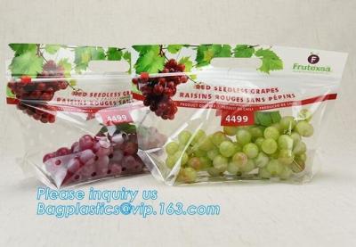 China cpp printed slider zip lock vegetable fruit bag, grape packing bags/ fresh grape packaging bag, food preservation slider for sale