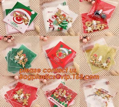 China professional design cute santa deer elk christmas opp cookie bags, moisture proof opp cookies bag,Merry Christmas 50 Pcs for sale