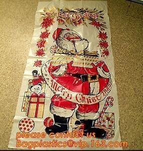 China Christmas Decorative Plastic Door Covers PE Santa Celebration Plastic Posters Door posterparty disposable giant snowman for sale