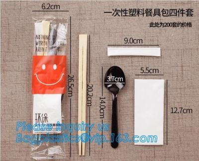China High quality New designed Cheap Disposable Plastic cutlery Sets(plastic knife spoon fork packs) chopsticks,cutlery set, for sale