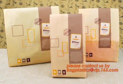 China China supplier promotional custom coated bread/sandwich paper kraft bag with clear window,brown kraft paper bakery bread for sale