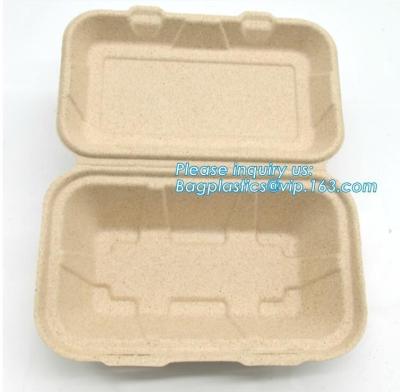 China Compartment hinged container sugarcane bassage pulp food serving box 750ml bassage take out container bagplastics packa for sale