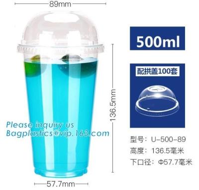 China disposable printed ice cream plastic cup/cold drink cup,White/Black CPLA Biodegradable Cup Lid,100% Biodegradable Pla Co for sale