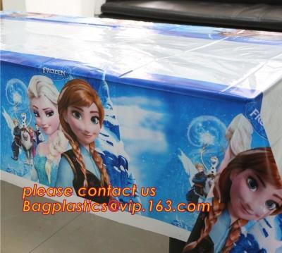 China Ice And Snow Baby Favor Decoration princess Party Tablecover Supply, Hot Sale party plastic tablecover supplies kids bir for sale