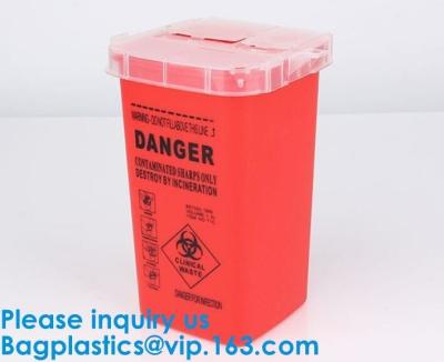 China Biohazard Plastic Sharps Container,Hospital Biohazard Medical Needle Disposable Plastic Safety Sharps Container for sale