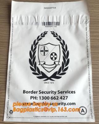 China money locking security bag courier plastic bag, plastic self adhesive evidence bag/security bag, Temper-Evident Bags, De for sale