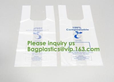 China 100% Biodegradable Compostable Plastic T-Shirt Vest Bag For Shopping,Home,Decoration,Wedding,Supermarket,Restaurant,Bake for sale