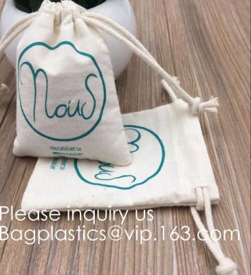 China Drawstring Bags Reusable Muslin Cloth Gift Candy Favor Bag Jewelry Pouches for Wedding DIY Craft Soaps Herbs Tea Spice B for sale