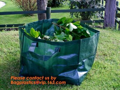 China 260L PP fabric leaf waste bags/garden bag waste/garden refuse sack,self standing plastic yard,lawn and leaf bags / reusa for sale