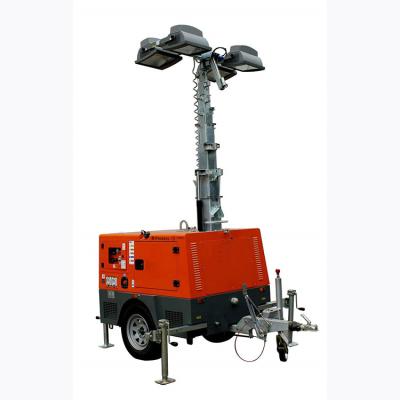China Mining Diesel Light Tower Adjustable With 4 Stable Legs Vertical Retractable Mast for sale