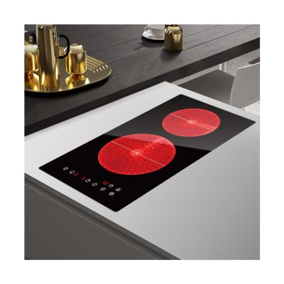 China High Temperature Resistance Creamic Cooktop Waterproof Induction Hob 2 Zones Heating Plate Creamic Cooker for sale