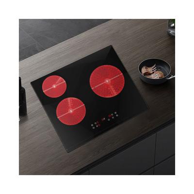 China Vertical 3 Ring Built In Ceramic Hob  5100w Household Time Setting for sale