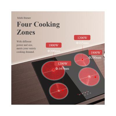 China Digital Display Electric Touch Control Ceramic Hob Stove Top 230V 4 Burner for sale