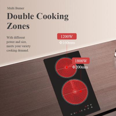 China Mini Ceramic Double Infrared Cooker  Hob Waterproof Time Setting for sale