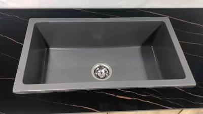 China CE certified Quartz Composite Sink 200mm Hight  Rectangular   Stone Kitchen Sink for sale