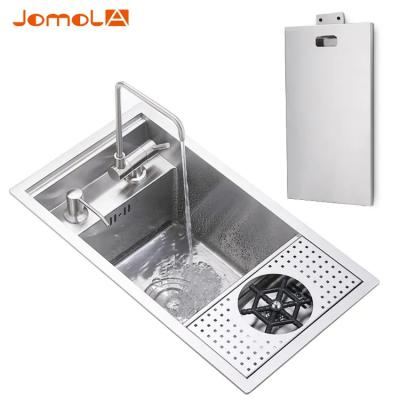 China Waterfall 304 Glass Stainless Steel Sink Cabinet PVD Black   Treatment for sale