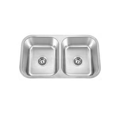 China OEM 304 Stainless Steel Kitchen Sink Small  Double Bowls Undermount for sale