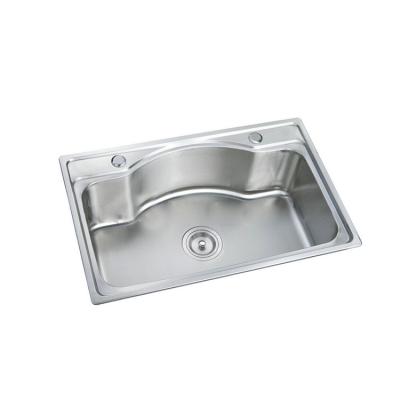 China Traditional 304 Stainless Steel Kitchen Sink Top Mount  Deep Bar Use for sale