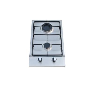 China Two Burner Built In Gas Hob With Automatic Ignition Enamel Pan Supports for sale