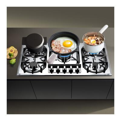 China 2000W Built In Gas Hob 5 Burners Kitchen Stainless Steel Cooker Gas Stove for sale