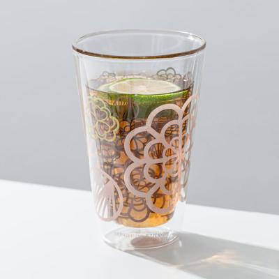 China 9oz despejan la boca doble de Coffee Cup 260ml del vaso del vidrio de Borosilicate de la pared soplada en venta