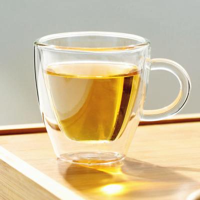 China Coffee 72ml Double Wall Espresso Mugs 2.5 oz Borosilicate Drinking Glasses for sale