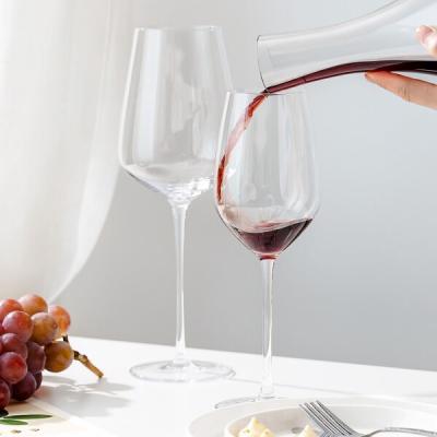 China Haste longa multifacetada 500ml de Crystal Mouth Blown Wine Glasses 17,6 onças à venda