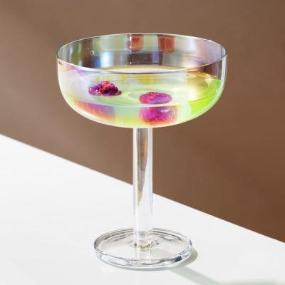 China vidrio pesado iridiscente de Martini de la base 285ml arco iris Champagne Coupe Glasses de 10 onzas en venta