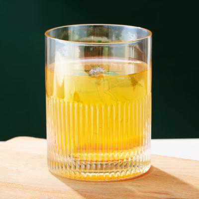 China Het Drinken van iriserend 13 Oz de Verticale Geribbelde Geblazen Hand van de Glazenregenboog 370ml Te koop