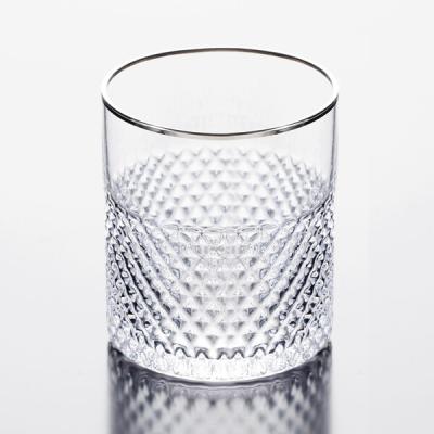 China 370ml Glass Drinking Cups Gold Rimmed Scotch Glasses 13 Ounce Hand Blown Glass Tumblers for sale