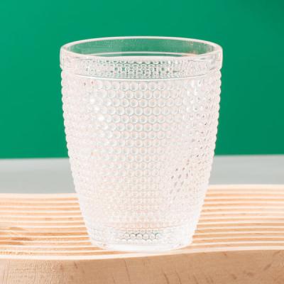 China Beaded Hobnail Glass Drinking Cups Crystal Tumblers 260ml Old Fashioned Glasses for sale