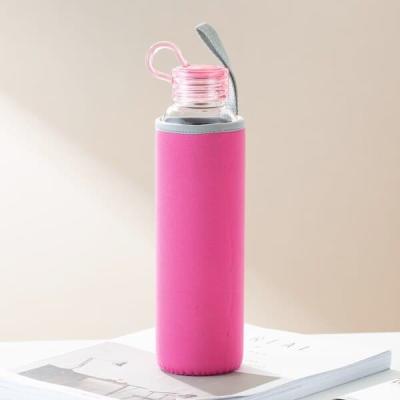 China 600ml Borosilicate Portable Glass Water Bottles 21 Oz Reusable Lead free for sale