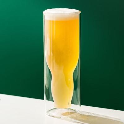 Китай 18 вытравленное унциями стекло пива боросиликата двойной стены выпивая стеклянное перевернутое продается