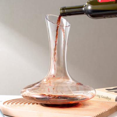 China 1800ml Crystal Wine Decanter Carafe 64 Oz Hand Blown Glass Wine Decanter Lead Free for sale