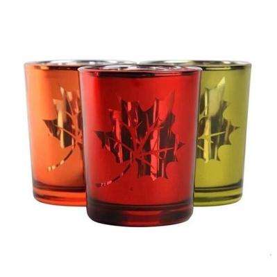 China Christmas Color Glass Candle Holder Tealight Mercury Votive Candle Holders for sale