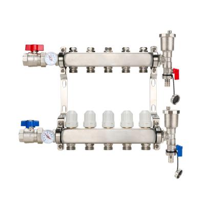 China Floor Heating System DR-1211B Stainless Steel Underfloor Heating Water Manifold for sale