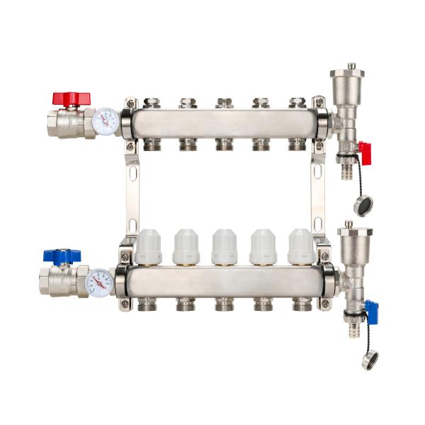 Quality Floor Heating System DR-1211B Stainless Steel Underfloor Heating Water Manifold for sale