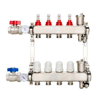 China Floor Heating System Stainless Steel Underfloor Heating Manifold for House Hot Water for sale