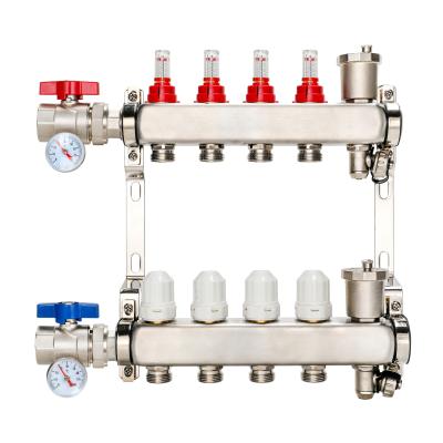 China DR-1224 Stainless Steel Radiant Floor Heating Manifold with Flow Meter for sale