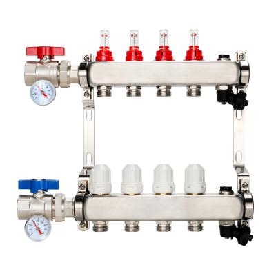 China DR-1223 Underfloor Heating System Parts Stainless Steel 304 Manifold for House for sale