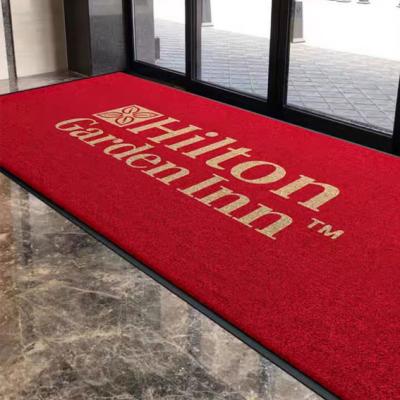China Personalized Hotel Logo Commercial Entrance Mats / Carpet 8 Mm Pile Height for sale