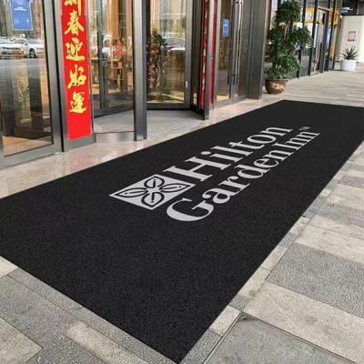 China Non Slip Welcome 7mm Door Mat Entrance Carpet With Printed Logo for sale