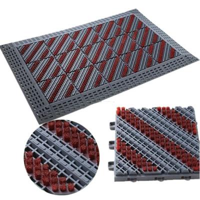 China 15x15 Heavy Duty Shoe Scraper Mats Outdoor Shoe Cleaning Mats Weather Resistance for sale