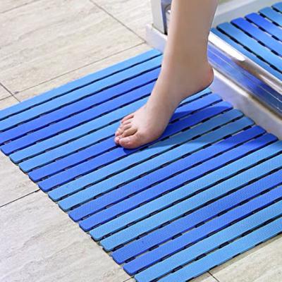 China 60CM*150CM Anti Slip PVC Floor Mat Open Strip Non Slip Drainage Mat for sale