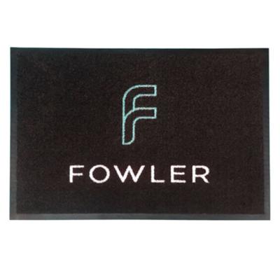 China Nylon Fiber Rubber Backing Custom Logo Mat Welcome Doormat Rug for sale