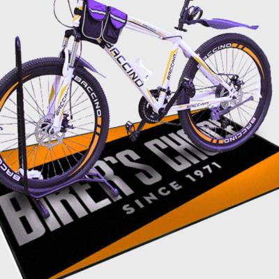 China 4MM Thick Custom Logo Mats Rubber TPR Bicycle Trainer Mat for sale
