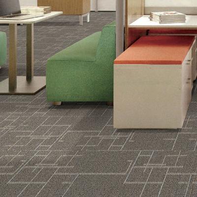 China Commercial Office Hotel Carpet Tile PVC Backed Polypropylene Surface for sale