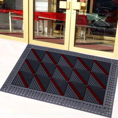 China Brush Scraper Anti Slip Safety Mat 25MM Outdoor All Weather Mats for sale